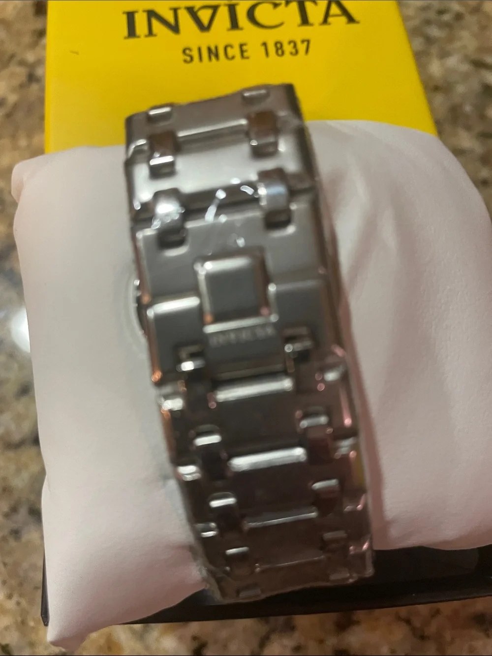 Invicta Speedway Rim Silver Stainless Watch with Yellow Accent